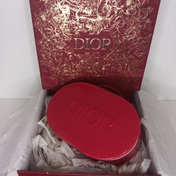 TWO DIOR RED PATENT VANITY CASE / PLEASE READ DESCRIPTION - Picture 4 of 16